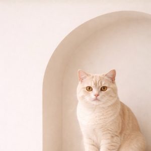 gato debajo de un arco